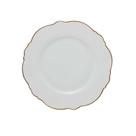 Cj.6 Pratos Rasos Porcelana Maldivas Branco Fio Dourado 28cm