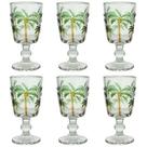 CJ 6 TAÇAS DE CRISTAL DE CHUMBO PALM HAND PAINTING 240ml CJ 6 TAÇAS DE CRISTAL DE CHUMBO PALM HAND PAINTING 240ml