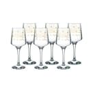 Cj.6 Taças para Agua de Vidro Brunello Coracao Dourado 490ml