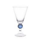 Cj.6 Taças Vidro Transpar.Monarch c/Haste Bolinha Azul 300ml