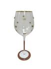 Cj.6 Taças Vinho Vidro Transp. Laço Dourado Borda Ouro 550ml