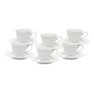 CJ 6 XICARAS CHA PORCELANA C/PIRES MALDIVAS BRANCO C/FIO DE OURO 180ml WOLFF