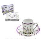 Cj.6 Xícaras p/Café com Pires em Porcelana Lavanda 90ml Cj.6 Xícaras p/Café com Pires em Porcelana Lavanda 90ml