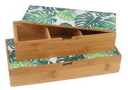 Cj. de caixas de bambu costela de adao - 2pcs Cj. de caixas de bambu costela de adao - 2pcs