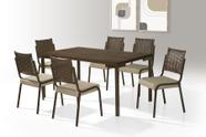 Cj de Mesa 6 cadeiras Tubo Chocolate Tampo MDP 1,60X0,90