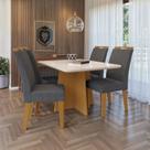 Cj evora 120x90 tp mdf/vidro c/4 cad