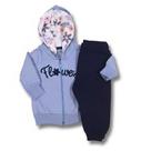 Cj fem cas/calca moletom azul tile e sul