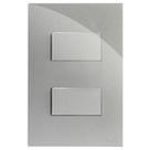 Cj interruptor duplo paralelo 4x2 - recta prata gloss - brg11020-5pr