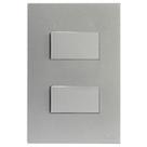 Cj interruptor duplo paralelo 4x2 recta prata satin fosco