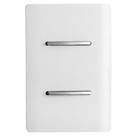 Cj interruptor duplo paralelo com suporte 4x2 - dicompel novara branco cromado - dnv1200/6brcr