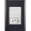 Cj Interruptor e Tomada 10A Giz Grafite Tramontina completo pronto