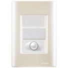 Cj Interruptor paralelo + Dimmer ajustável Giz Pérola Tramontina completo pronto