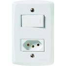 Cj Interruptor Simples com Tomada 10a 4x2 - Tramontina Lux2 - Tlx57145/064br Cj Interruptor Simples com Tomada 10a 4x2 - Tramontina Lux2 - Tlx57145/064br