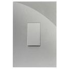 Cj interruptor simples vertical 4x2 - recta prata gloss - brg10864-2pr