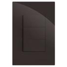 Cj interruptor triplo 2 simples com 1 paralelo recta chocolate gloss brilhante
