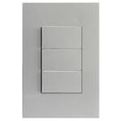 Cj interruptor triplo paralelo 4x2 recta prata satin fosco