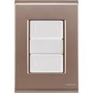 Cj Placa Dois Interruptor Duplo Liz Ouro Velho Tramontina Completo Pronto Tramontina