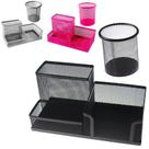 cj Porta Lápis + Porta Treco Organizador Mesa Escritório Kit conjunto