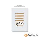 Cj quadruplo 3 simples 1 cego tomada 20a com suporte especial 4x2 dicompel novara branco gold dnv1200188brgd