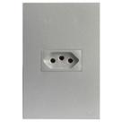 Cj tomada 10a horizontal 4x2 recta prata satin fosco Cj tomada 10a horizontal 4x2 recta prata satin fosco