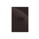 Cj tomada 10a horizontal recta chocolate gloss brilhante