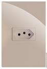 Cj tomada 20a horizontal 4x2 - recta areia gloss - 11187-2