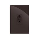 Cj tomada 20a vertical recta chocolate gloss brilhante