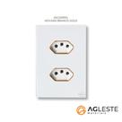 Cj tomada dupla 10a com suporte 4x2 dicompel novara branco gold dnv120032brgd