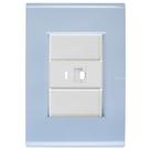 Cj Tomada RJ45 RJ 45 Ethernet Liz Azul Jeans Tramontina completo pronto