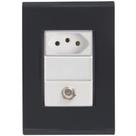 Cj Tomadas 10a E Tv Sat Coaxial Liz Grafite Tramontina Completo Pronto Tramontina