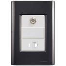 Cj Tomadas RJ45 Ethernet + TV Coaxial Giz Grafite Tramontina completo pronto