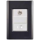 Cj Tomadas Rj45 Ethernet + Tv Coaxial Giz Grafite Tramontina Completo Pronto Tramontina