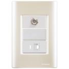 Cj Tomadas RJ45 Ethernet + TV Coaxial Giz Pérola Tramontina completo pronto
