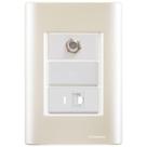 Cj Tomadas Rj45 Ethernet + Tv Coaxial Giz Pérola Tramontina Completo Pronto Tramontina