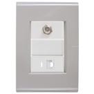 Cj Tomadas RJ45 Ethernet + TV Coaxial Liz Fendi Tramontina completo pronto