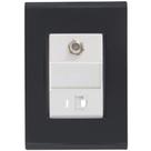 Cj Tomadas RJ45 Ethernet + TV Coaxial Liz Grafite Tramontina completo pronto