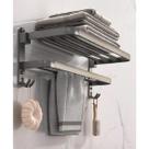 CJL Home Porta Toalha Duplo Retrátil 60cm em Inox Toalheiro Dobrável Anticorrosão com Prateleira para Banheiro e Lavabo