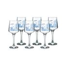 Cl.6 Taças p/ Agua de Vidro Brunello Mar Coral Azul 490ml