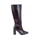 Claire - Bota Salto Bloco Cano Alto Rocha