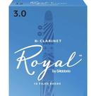 Clarinete Reeds D'Addario Woodwinds Royal Bb, pacote com 10 unidades Strength 3.0 Clarinete Reeds D'Addario Woodwinds Royal Bb, pacote com 10 unidades Strength 3.0