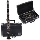 Clarinete Sib Corpo Ebonite Brilhante 17 Chaves Niqueladas Estojo Schieffer Cód. SCHCL-001E Clarinete Sib Corpo Ebonite Brilhante 17 Chaves Niqueladas Estojo Schieffer Cód. SCHCL-001E