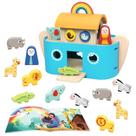 Classificador de formato de animal de madeira Tookyland Noah's Ark com livro Classificador de formato de animal de madeira Tookyland Noah's Ark com livro