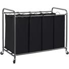 Classificador de roupas STORAGE MANIAC 4 Section 181L com rodas pretas Classificador de roupas STORAGE MANIAC 4 Section 181L com rodas pretas