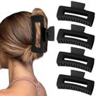 Claw Clips Bmobuo Extra Large 12,7 cm pretos para cabelos grossos x4