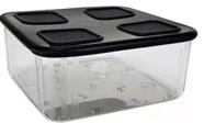 Clear Mate Quadrado 1,04 litros Transparente tampa Preta (Policarbonato) Tupperware