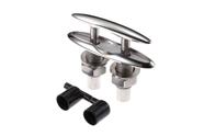 Cleat Attwood 66517-1 em aço inoxidável retrátil de baixo perfil Cleat Attwood 66517-1 em aço inoxidável retrátil de baixo perfil
