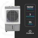 Climatizador de Ar 35L Ponente 150W 3 Velocidades Oscilante Econômico Portátil com Rodinhas Baixo Consumo Ventila Umidifica Filtra Ar