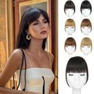 Clip In Bangs YBYMCAI Real Human Hair castanho preto para mulheres
