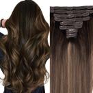 Clip in Hair Extensions Pobokix Balayage Real Human Hair