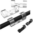 Clip organizador de cabos adesivo kit 20 peças suporte fixador de fios para mesa e parede
